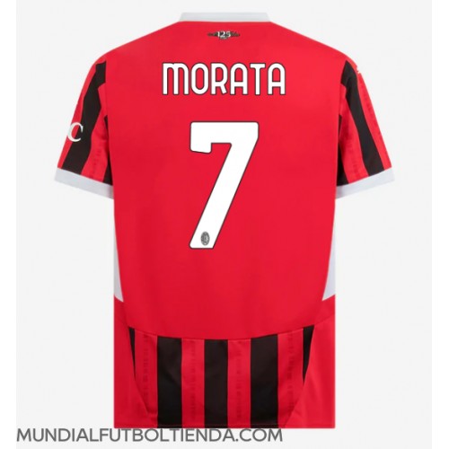 Camiseta AC Milan Alvaro Morata #7 Primera Equipación Replica 2024-25 mangas cortas